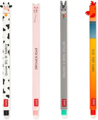 LEGAMI Farm Sweet Farm hőre törölhető zselés toll 4 db, 0,7 mm - fekete/rózsaszín/zöld/piros 1