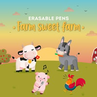 LEGAMI Farm Sweet Farm hőre törölhető zselés toll 4 db, 0,7 mm - fekete/rózsaszín/zöld/piros 9