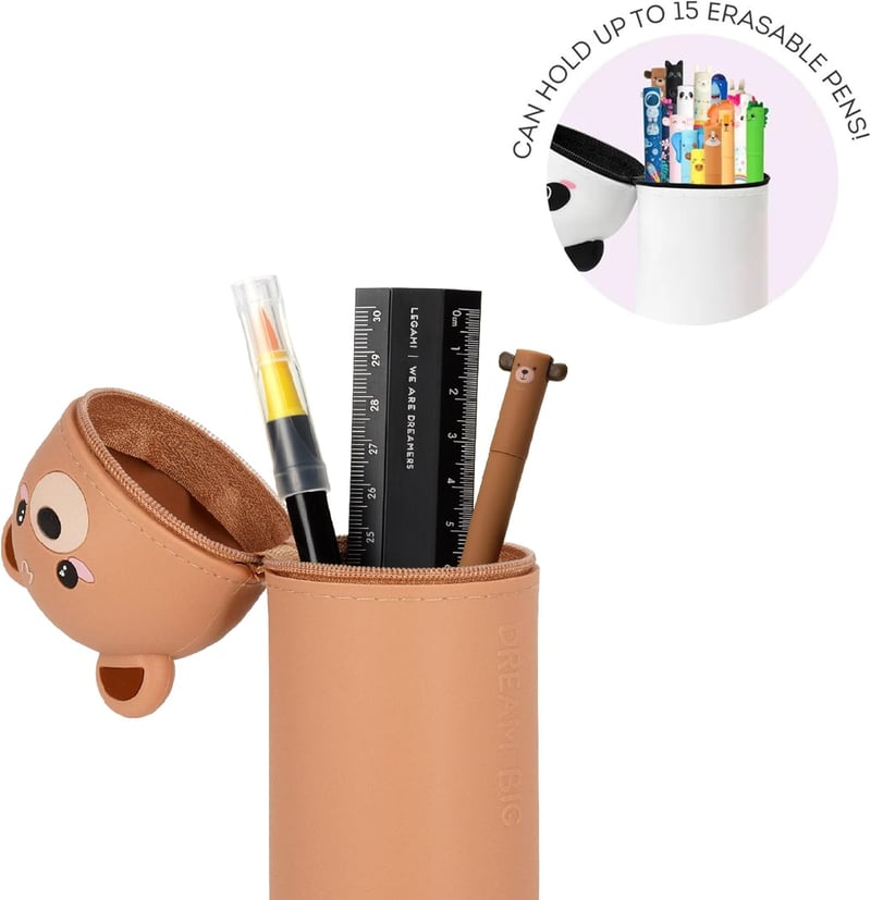Legami Kawaii 2in1 szilikon tolltartó ceruza tartó reißverschluss