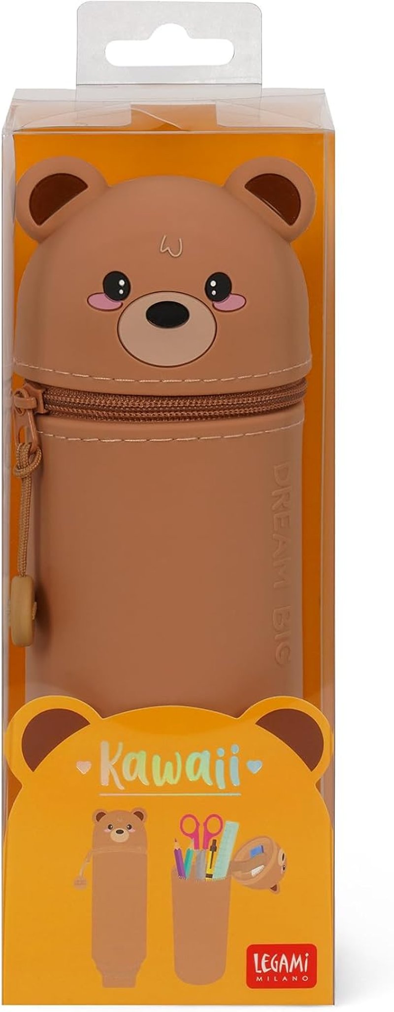 Legami Kawaii 2in1 szilikon tolltartó ceruza tartó reißverschluss