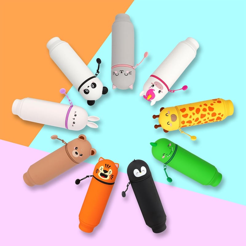 Legami Kawaii 2in1 szilikon tolltartó ceruza tartó reißverschluss