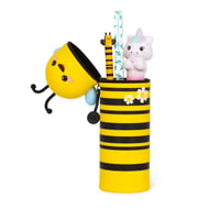 Legami Kawaii Bee silikónový peračník a stojan na perá 2 v 1 so zipsom – 18,5 cm 2