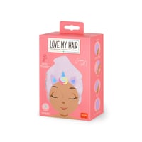 LEGAMI Love My Hair turban na vlasy - Rýchloschnúci uterák na vlasy z mikrovlákna, super absorpčný, na gombík, so vzorom jednorožca 5