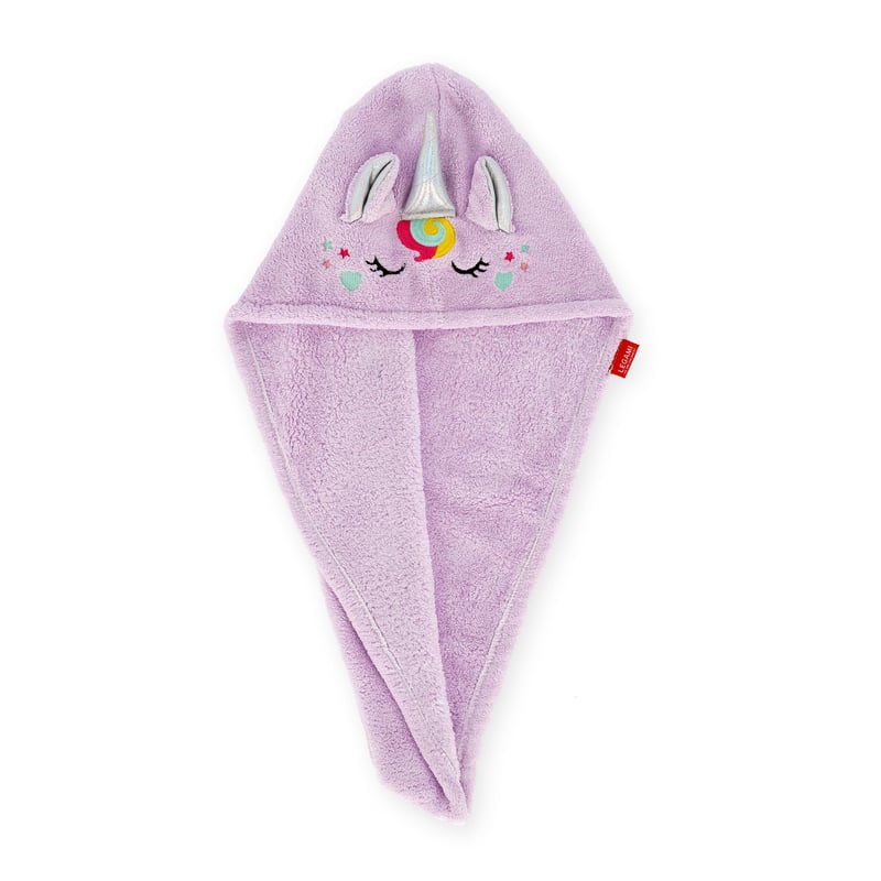LEGAMI Love My Hair turban na vlasy - Rýchloschnúci uterák na vlasy z mikrovlákna, super absorpčný, na gombík, so vzorom jednorožca