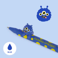 Stilou cu gel cu animale LEGAMI Lovely Friends Monster – cerneală albastră, vârf de 0,5 mm, nu se rostogolește, figurină decorativă detașabilă și combinabilă 2
