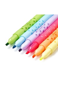 Set 6 markere fluorescente ștergătoare Legami Magic Highlighters, vârf dublu, galben, portocaliu, roșu, violet, albastru deschis, verde 3