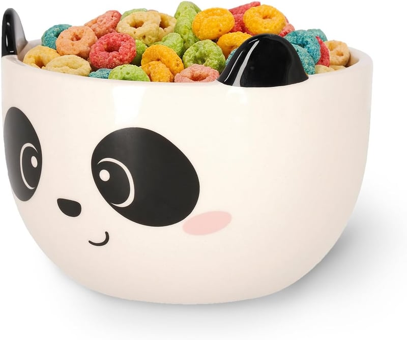 LEGAMI Panda reggelizőpohár, 400 ml, kőedény, mikróhullámú és mosogatógépbiztos