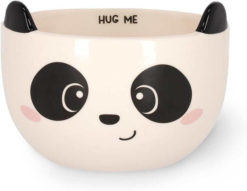 LEGAMI Panda reggelizőpohár, 400 ml, kőedény, mikróhullámú és mosogatógépbiztos