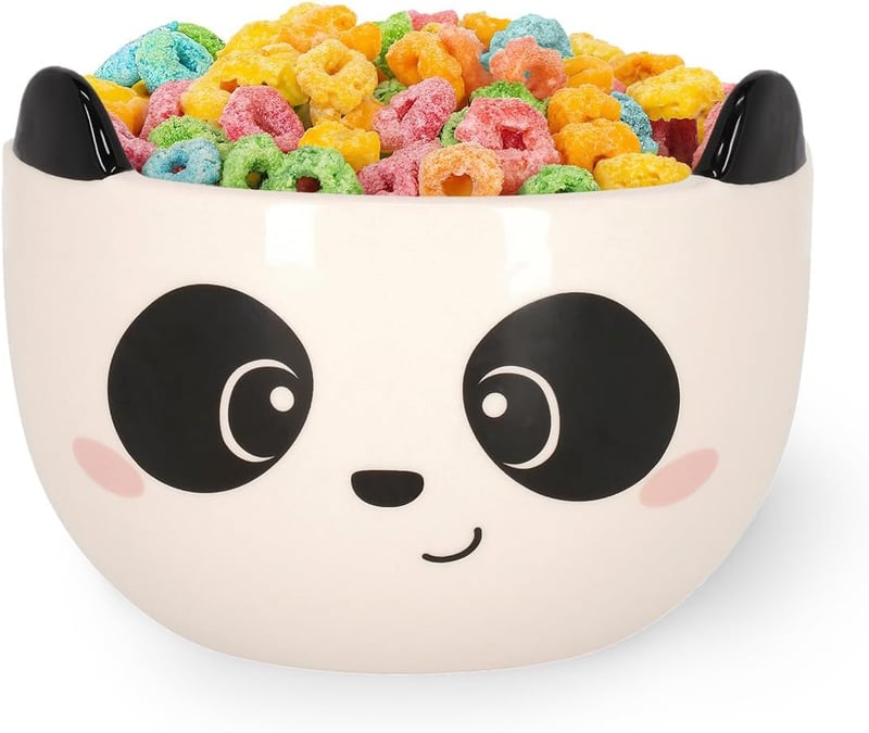 LEGAMI Panda reggelizőpohár, 400 ml, kőedény, mikróhullámú és mosogatógépbiztos