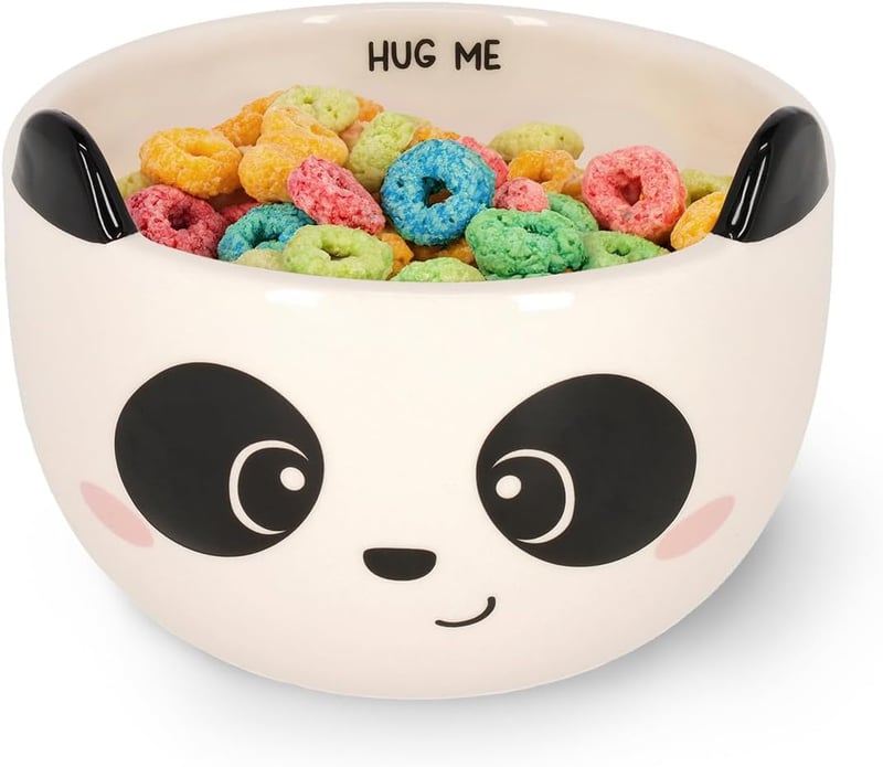 LEGAMI Panda reggelizőpohár, 400 ml, kőedény, mikróhullámú és mosogatógépbiztos