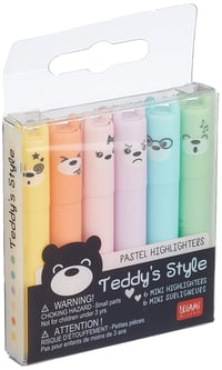 Sada mini zvýrazňovačov Legami Teddy's Style - 6 ks - 1x7,5 cm 1