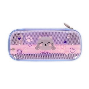 Penar LEGAMI Wonderwow Kitty – 2 compartimente, suport interior pentru pixuri și buzunar cu plasă, cu fermoar, 23x11x5 cm