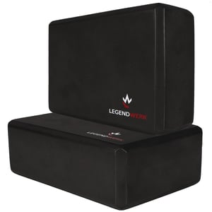 Legendwerk set od 2 yoga bloka - Čvrsta i protuklizna yoga kocka za početnike i napredne, pilates, meditacija, fitness dodatak, 2 komada, siva