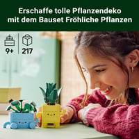LEGO Botanicals Veselé rastliny 10349 – Dracéna a Pilea, umelé rastliny s farebnými kvetináčmi a vymeniteľnými výrazmi tváre, darček pre dievčatá 2