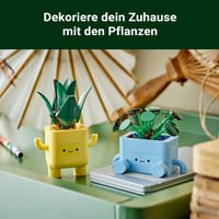 LEGO Botanicals Veselé rastliny 10349 – Dracéna a Pilea, umelé rastliny s farebnými kvetináčmi a vymeniteľnými výrazmi tváre, darček pre dievčatá 6