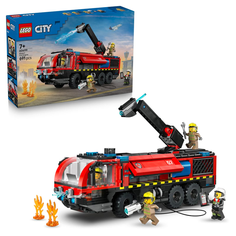 LEGO City 60499 Letiskové hasičské auto – stavebnica so 4 hasičskými minifigúrkami, pre chlapcov a dievčatá od 7 rokov