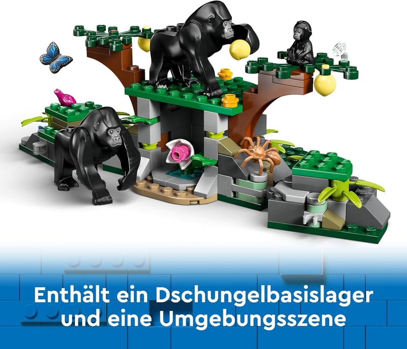 LEGO City Dzsungel Felfedező Helikopter - 881 Elemes Építőjáték 8+ Gyerekeknek, 5 Minifigurával és 3 Gorillával, 60437