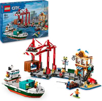 LEGO City Kikötő Teherhajóval - Építőjáték 8+ Gyerekeknek, 1226 Elemmel, Konténerdaruval, Hajóval és 8 Minifigurával, 60422 1