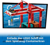 LEGO City Kikötő Teherhajóval - Építőjáték 8+ Gyerekeknek, 1226 Elemmel, Konténerdaruval, Hajóval és 8 Minifigurával, 60422 4