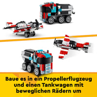 LEGO Creator 3 v 1 Plošinové nákladné auto s helikoptérou 31146 – Stavebnica prestaviteľná na lietadlo a cisternu, Hot Rod a SUV, pre deti od 7 rokov 4