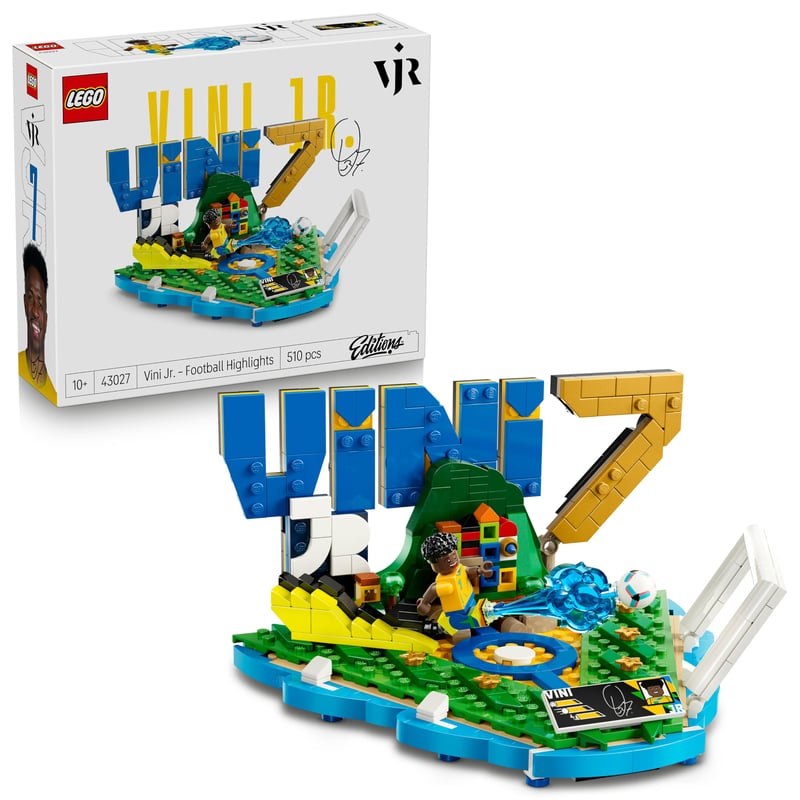 LEGO Editions Vini Jr. Futbalové highlighty 43027 – 3D stavebnica pre deti, futbalová dekorácia so zberateľskou minifigúrkou, darček od 10 rokov