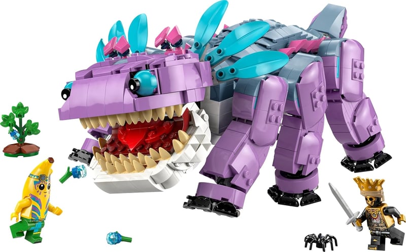 LEGO Fortnite Klombo Játékszett - 1084 Darabos Építőjáték Dínó Figurával, Schali és ORO Minifigurákkal - Szigetkaland 10+ Éves Gamereknek