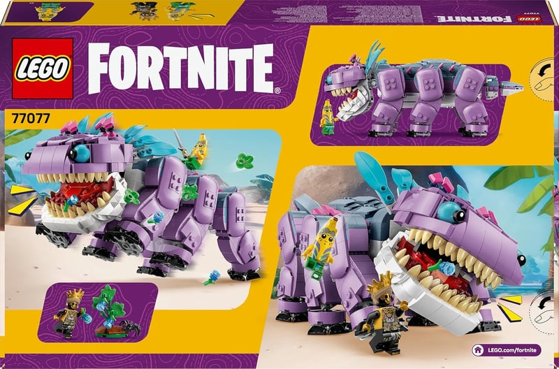 LEGO Fortnite Klombo Játékszett - 1084 Darabos Építőjáték Dínó Figurával, Schali és ORO Minifigurákkal - Szigetkaland 10+ Éves Gamereknek