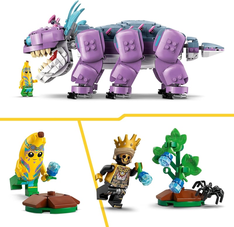 LEGO Fortnite Klombo Játékszett - 1084 Darabos Építőjáték Dínó Figurával, Schali és ORO Minifigurákkal - Szigetkaland 10+ Éves Gamereknek