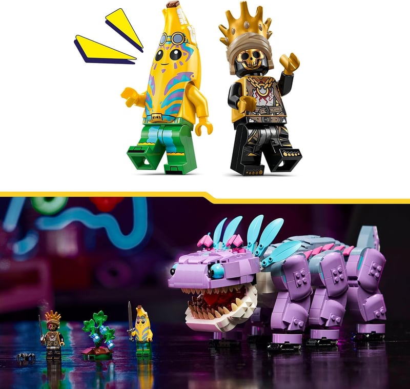 LEGO Fortnite Klombo Játékszett - 1084 Darabos Építőjáték Dínó Figurával, Schali és ORO Minifigurákkal - Szigetkaland 10+ Éves Gamereknek