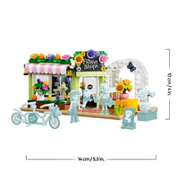 LEGO Friends 42693 Kreatívny obchodík s kvetmi, miniatúrna stavebnica s umelými kvetmi, vázami, kyticami, 2 minifigúrkami a bicyklom, od 7 rokov 8