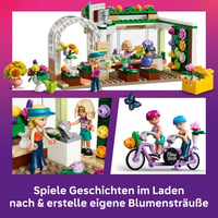 LEGO Friends 42693 Kreatívny obchodík s kvetmi, miniatúrna stavebnica s umelými kvetmi, vázami, kyticami, 2 minifigúrkami a bicyklom, od 7 rokov 4