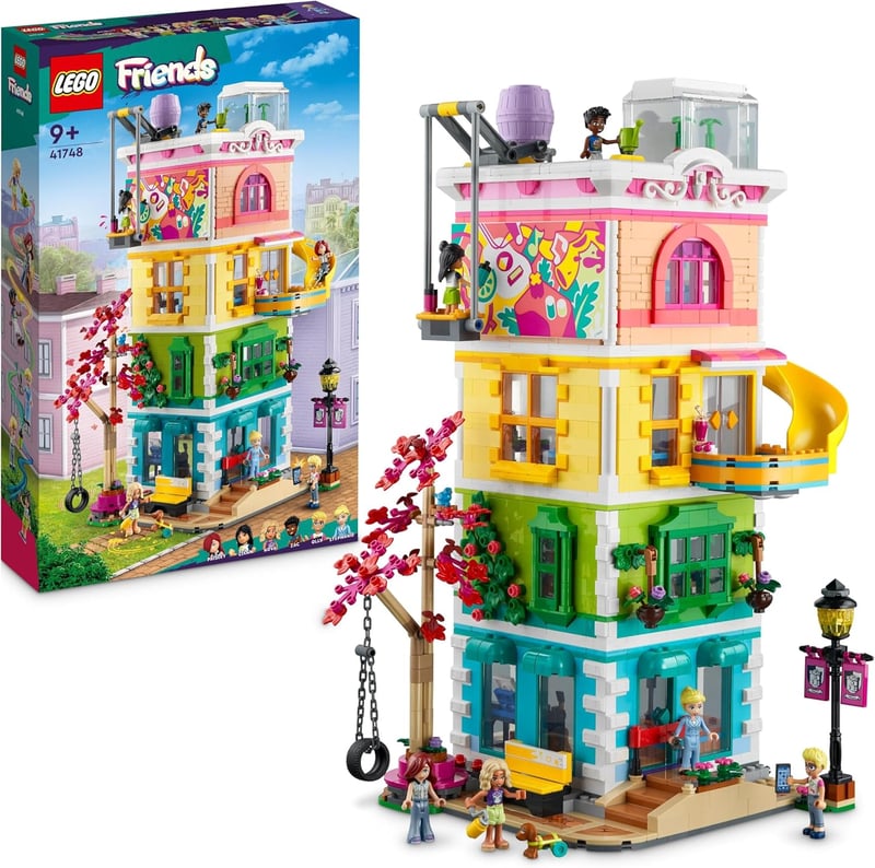 LEGO Friends Heartlake City Közösségi Központ - 5 emeletes kreatív építőjáték 6 minifigurával és kutyával - 9+ éves gyerekeknek - 1513 db - 