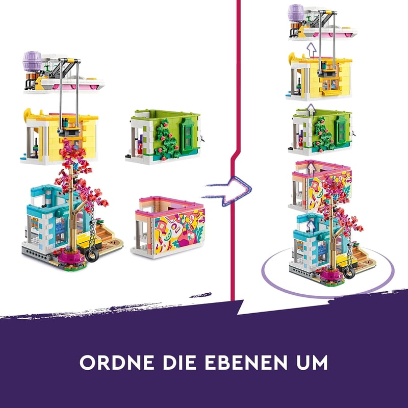 LEGO Friends Heartlake City Közösségi Központ - 5 emeletes kreatív építőjáték 6 minifigurával és kutyával - 9+ éves gyerekeknek - 1513 db - 