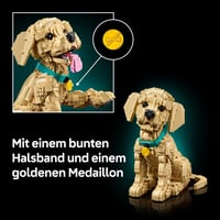 LEGO Icons 11384 Stavebnica šteňaťa zlatého retrievera pre dospelých – 3D figúrka zvieraťa na poličku alebo pracovný stôl – farebný obojok – 30 cm 7