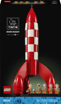 LEGO Ideas 21367 Tintinova mesačná raketa – Model vesmírnej lode pre dospelých, s 5 minifigúrkami a figúrkou psa Filuta, výstavná stavebnica 10
