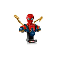 LEGO Marvel Iron Spider-Man bust 76326 – S pohyblivými ramenami, otáčateľnou hlavou a minifigúrkou Iron Mana – Zberateľský model pre dospelých 4