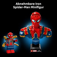 LEGO Marvel Iron Spider-Man bust 76326 – S pohyblivými ramenami, otáčateľnou hlavou a minifigúrkou Iron Mana – Zberateľský model pre dospelých 6