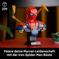 LEGO Marvel Iron Spider-Man bust 76326 – S pohyblivými ramenami, otáčateľnou hlavou a minifigúrkou Iron Mana – Zberateľský model pre dospelých 2