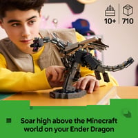 LEGO Minecraft Figúrka Draka z Endu 21595 – S pohyblivými krídlami a podstavcom s portálom, interaktívna stavebnica pre deti od 10 rokov 2