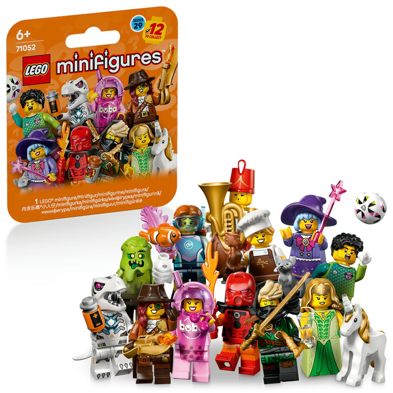 LEGO Minifigúrky 71052 Séria 29 Prekvapenie v krabičke – Jedna z 12 zberateľských figúrok, futbalový brankár a jednorožčia víla, od 6 rokov