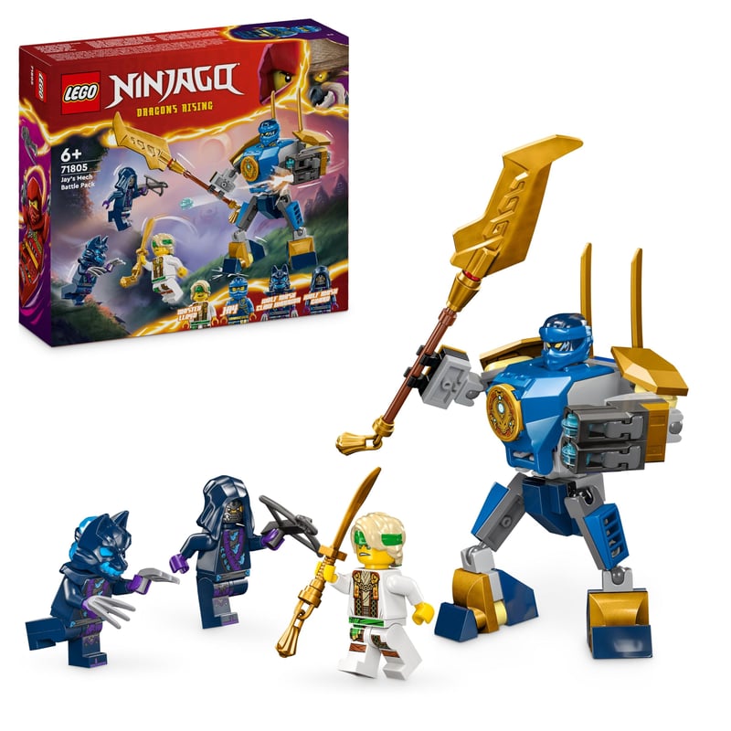 LEGO Ninjago Jayov bojový robot 71805 – Ninja bojový robot pre deti s minifigúrkou Jaya a mini katanou, od 6 rokov