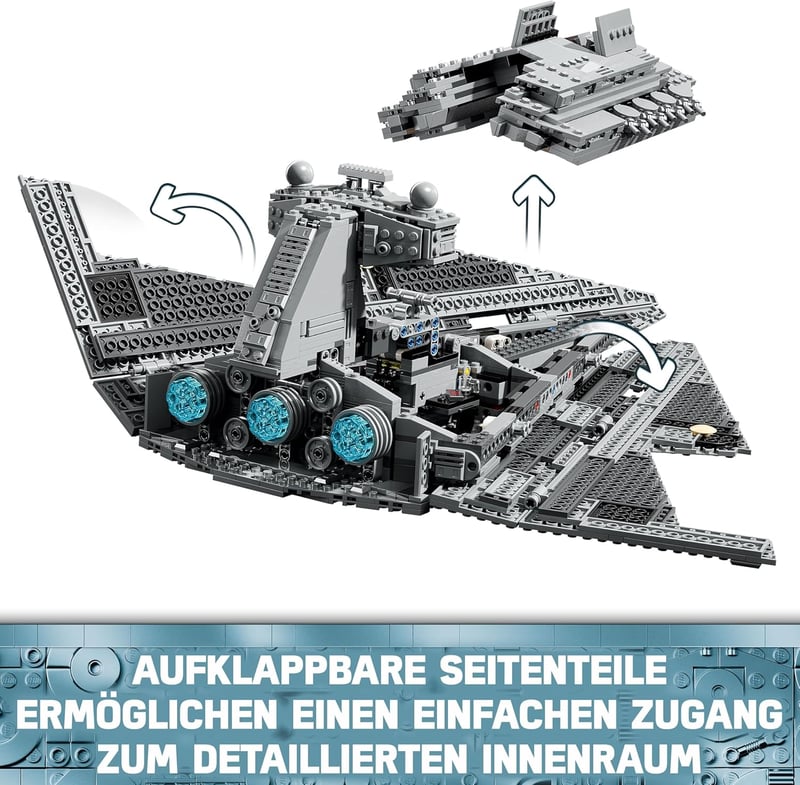 LEGO Star Wars 75394 Birodalmi Csillagromboló - Űrhajó Játék Részletes Belső Térrel és 7 Minifigurával - 10+ Éves Fiúknak és Felnőtt Rajongó