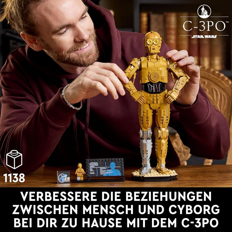 LEGO Star Wars 75398 C-3PO Figura - Felnőtt Gyűjtői Modell 1138 Elemmel, Állvánnyal és Információs Táblával - Star Wars Rajongói Ajándék

AI