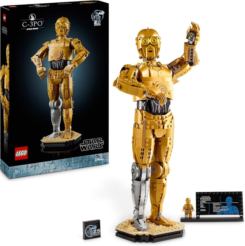 LEGO Star Wars 75398 C-3PO Figura - Felnőtt Gyűjtői Modell 1138 Elemmel, Állvánnyal és Információs Táblával - Star Wars Rajongói Ajándék

AI