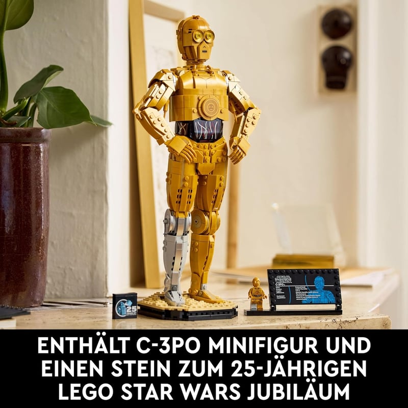 LEGO Star Wars 75398 C-3PO Figura - Felnőtt Gyűjtői Modell 1138 Elemmel, Állvánnyal és Információs Táblával - Star Wars Rajongói Ajándék

AI