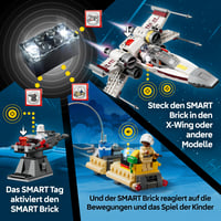 LEGO Star Wars 75423 Lukeov X-Wing Red Five interaktivni set za slaganje sa SMART Brick tehnologijom za djecu od 6 godina naviše 4