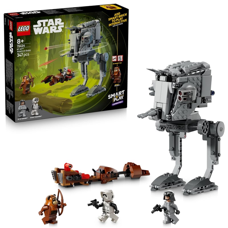 LEGO Star Wars 75424 SMART Play AT-ST Útok na Endor stavebnica, 347 dielikov, výška 19 cm, s minifigúrkou Wicketa, od 8 rokov