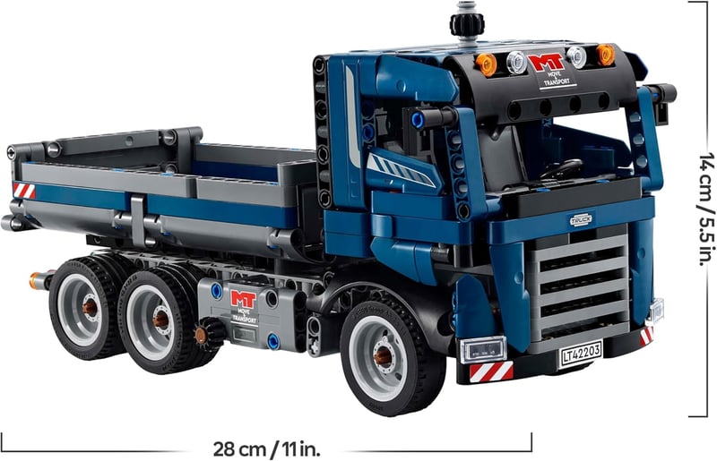 LEGO Technic Billenőplatós Teherautó 462 Elemmel - Kormányozható Építőjáték 9+ Éveseknek - Mérnöki Készségfejlesztő Építőkészlet 42203