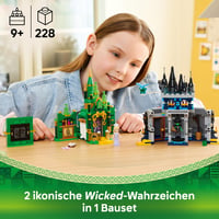 LEGO Wicked Emerald City a hrad Kiamo Ko 75689 – kreatív hračka s minifigúrkami Elphaby a Glindy, opicou a doplnkami, od 9 rokov 2
