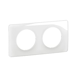 Legrand Céliane Biela smaltovaná krycia doska pre zásuvky a vypínače – 2-násobný rámik, 10,5x18,5 cm, nacvakávacie upevnenie